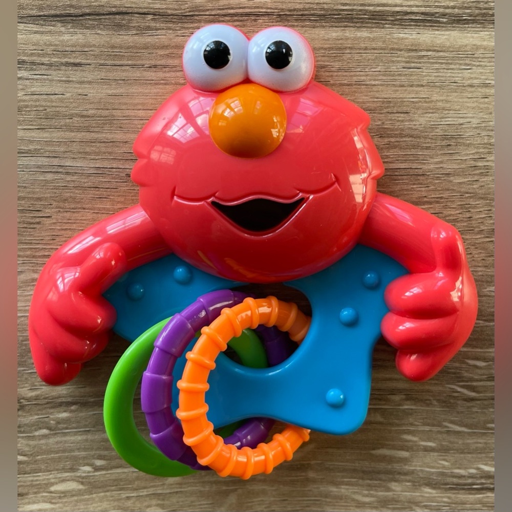 Sesame Street Beginnings Elmo Baby Ring Rattle EUC